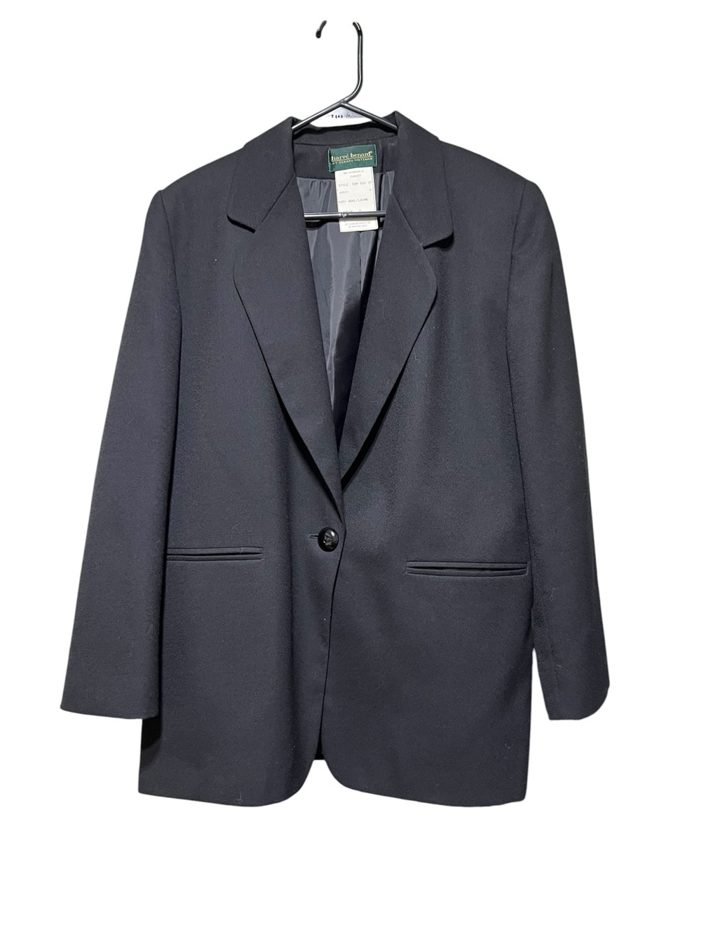 Harve Benard Black Wool Tailored Blazer